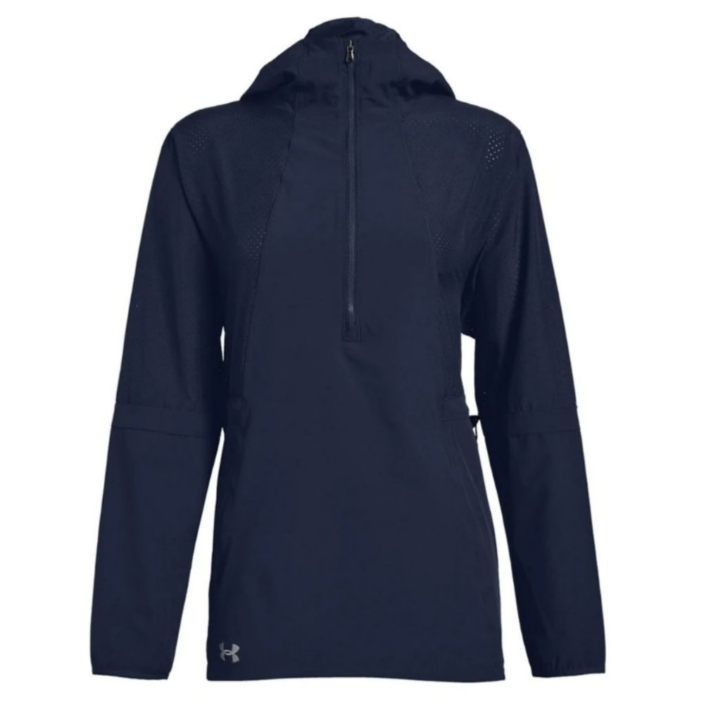 Women's Under Armour Navy Blue Squad Woven 1/4 Zip Windbreaker
